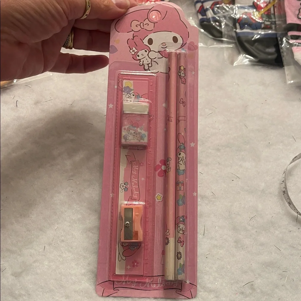 Pink Hello Kitty Kids Accessories my melody, stationary coin purse HK hair clip